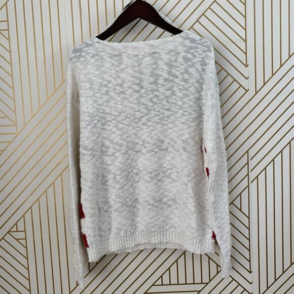 Lucky Brand Cotton Blend USA Flag Sweater striped Knit Pullover Stars & Stripes - Picture 7 of 9